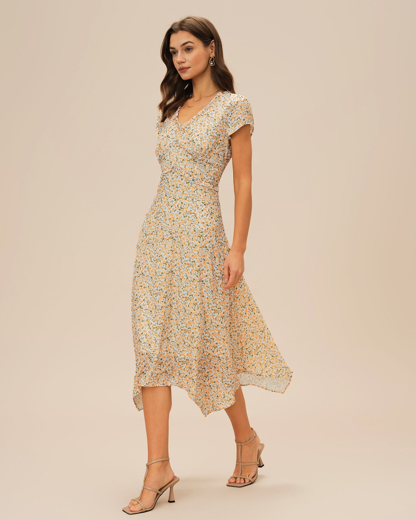 Women's Woven Polyester Midi Dress Dresses - RIHOAS