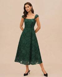 Women's Woven Polyester Midi Dress Dresses - RIHOAS