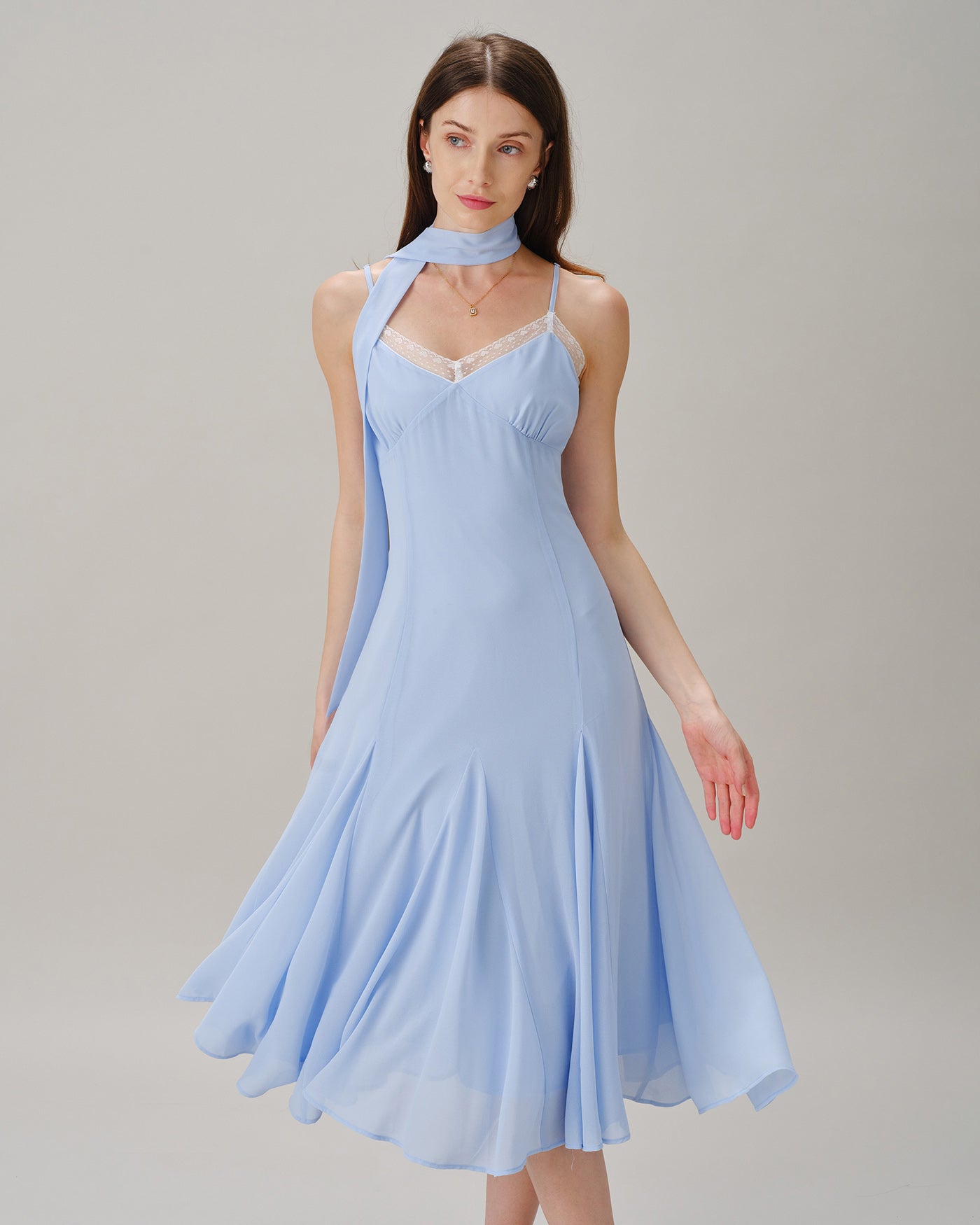 Women's  Woven Polyester Midi Dress Dresses - RIHOAS