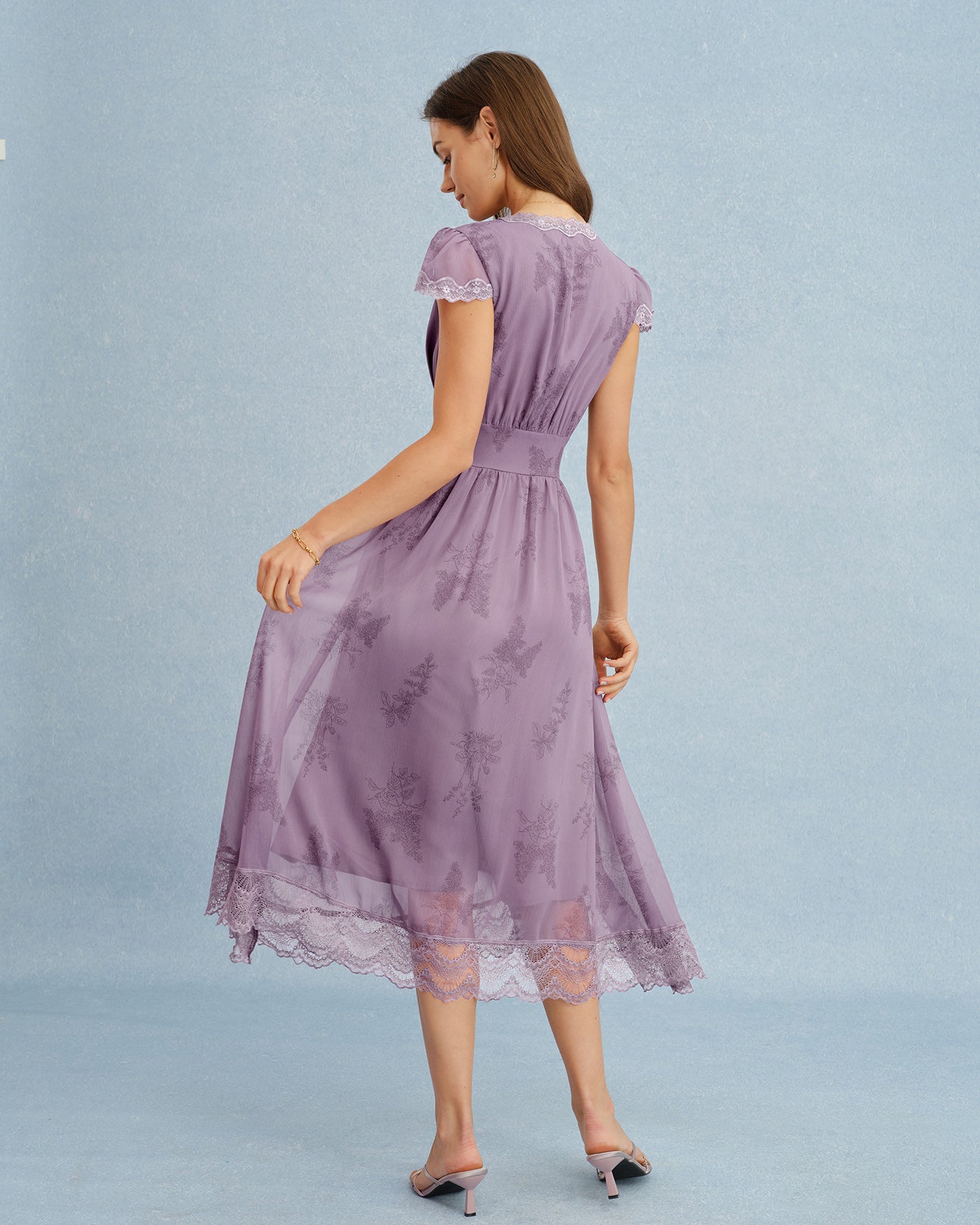 Women's Woven Polyester  Midi Dress Dresses - RIHOAS