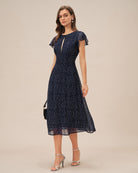 Women's Woven Polyester Midi Dress Dresses - RIHOAS