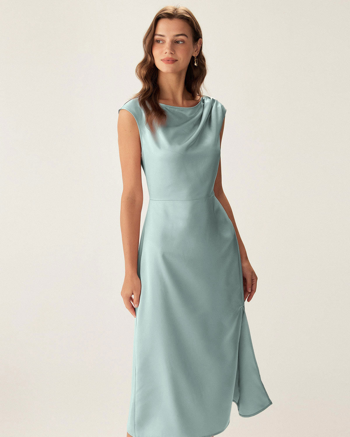 Women's Woven Polyester Midi Dress Dresses - RIHOAS