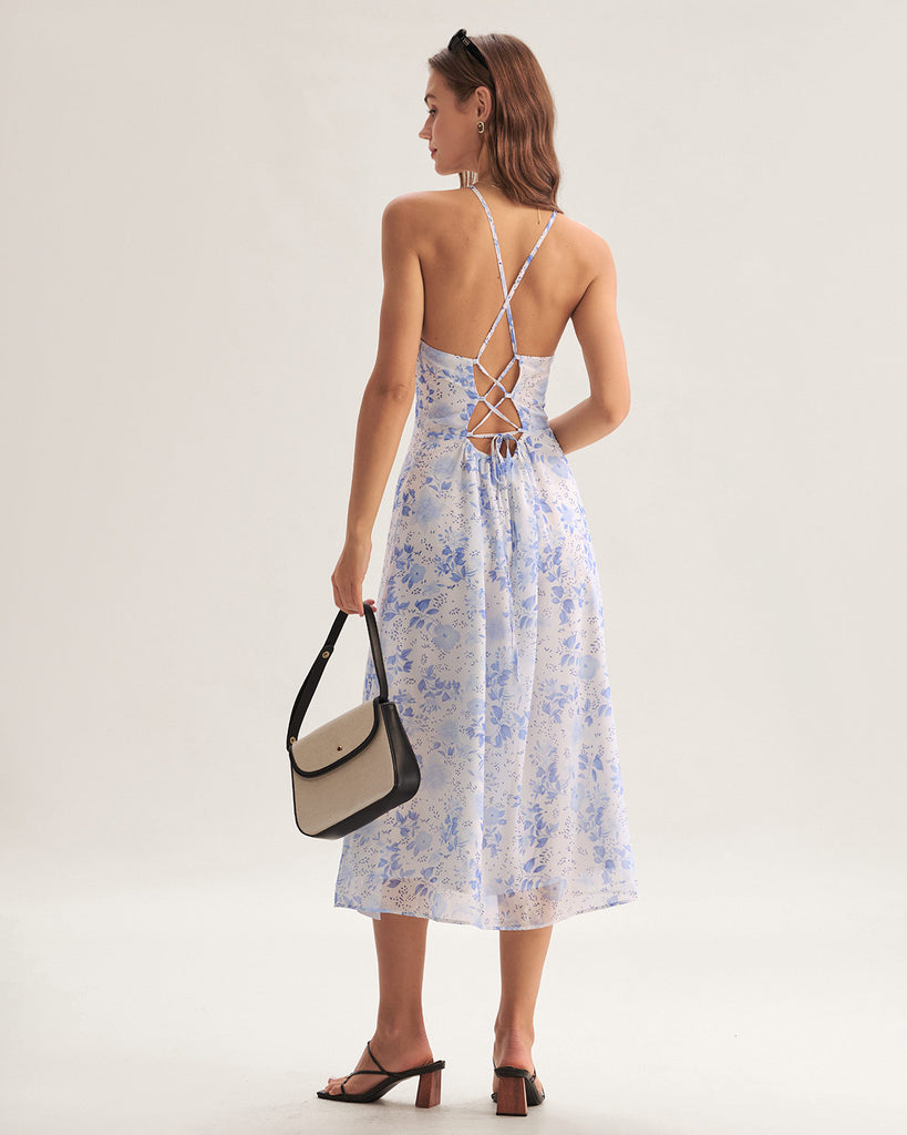 Women's Woven Polyester Midi Dress Dresses - RIHOAS