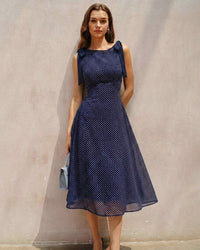 Women's Woven Polyester Midi Dress Dresses - RIHOAS