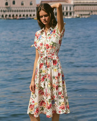 Women's Woven Polyester Midi Dress Dresses - RIHOAS