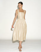 Women's Woven Polyester  Midi Dress Dresses - RIHOAS