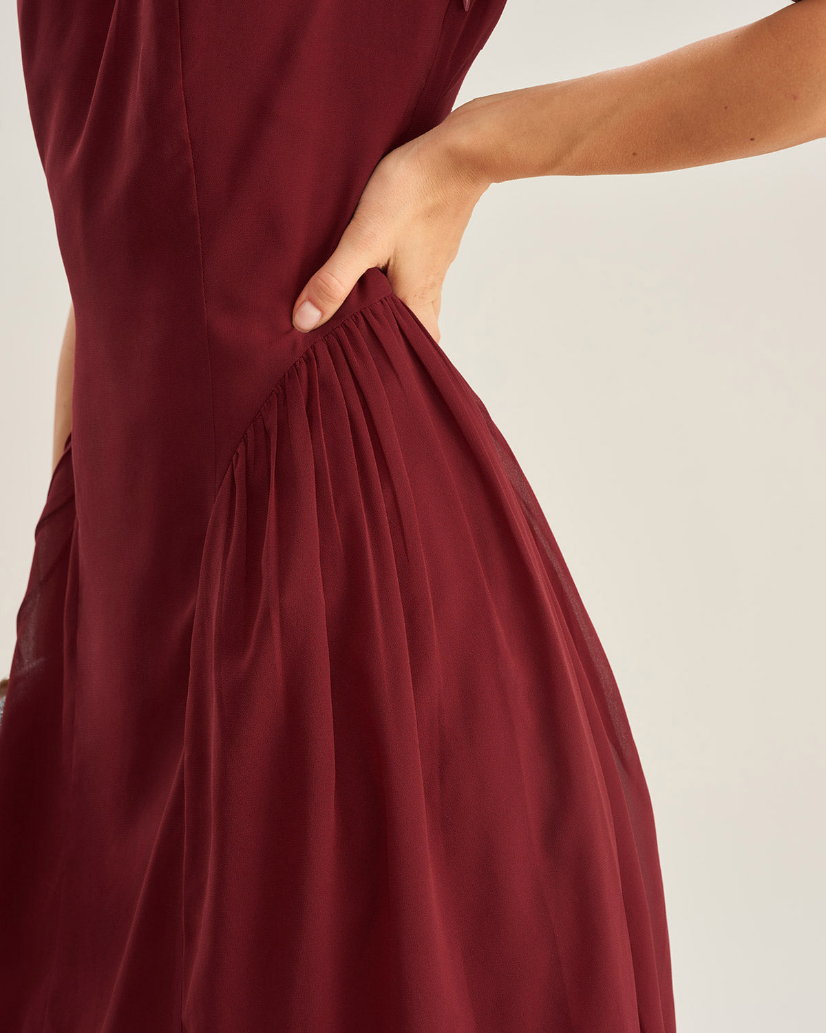 Wine Red Chiffon Sleeveless Midi Dress & Reviews - Wine Red - Dresses | RIHOAS Wine Red Chiffon Sleeveless Midi Dress & Reviews - Wine Red - Dresses | RIHOAS