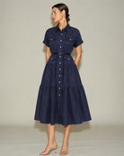 Women's  Woven Polyester Midi Dress Dresses - RIHOAS