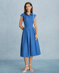 Women's Woven Polyester Midi Dress Dresses - RIHOAS