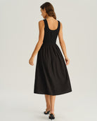 Women's Woven Polyester Midi Dress Dresses - RIHOAS