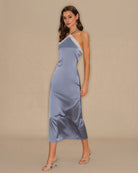 Women's Woven Polyester Midi Dress Dresses - RIHOAS
