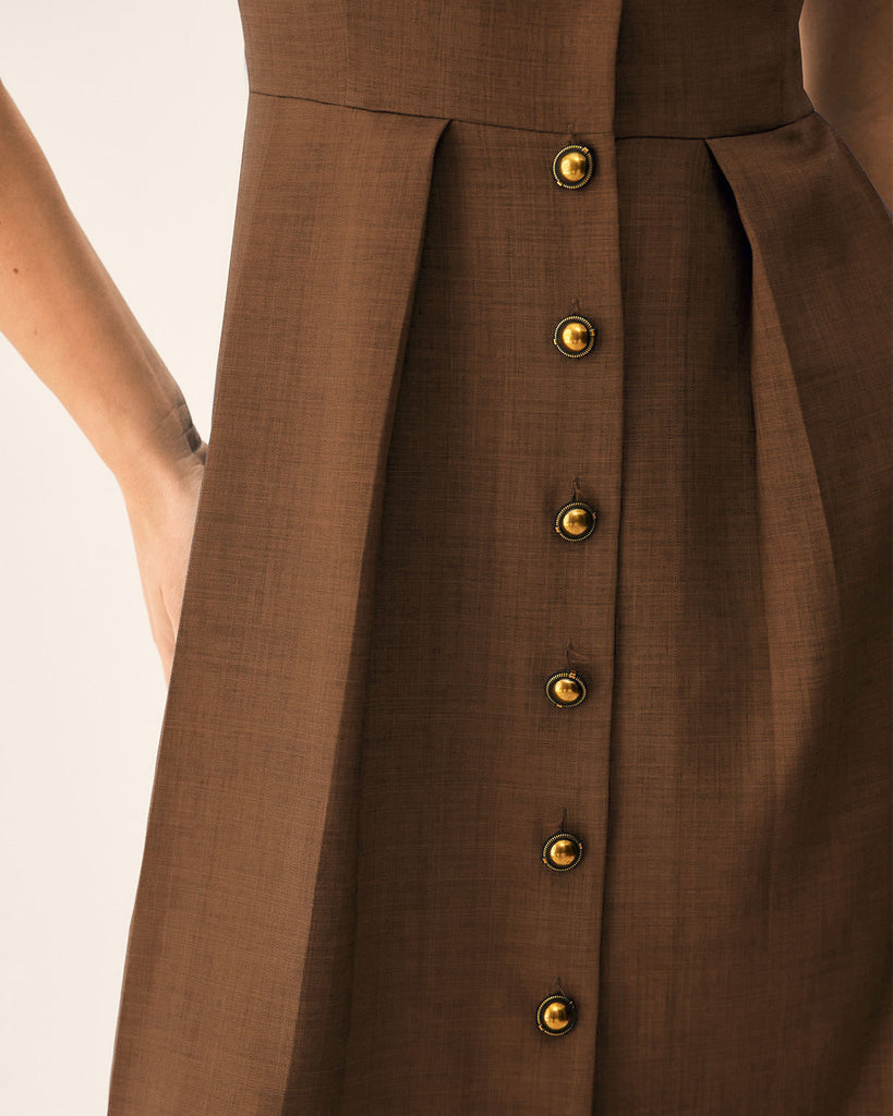 Women's Woven Polyester Midi Dress Dresses - RIHOAS