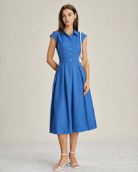 Women's Woven Polyester Midi Dress Dresses - RIHOAS