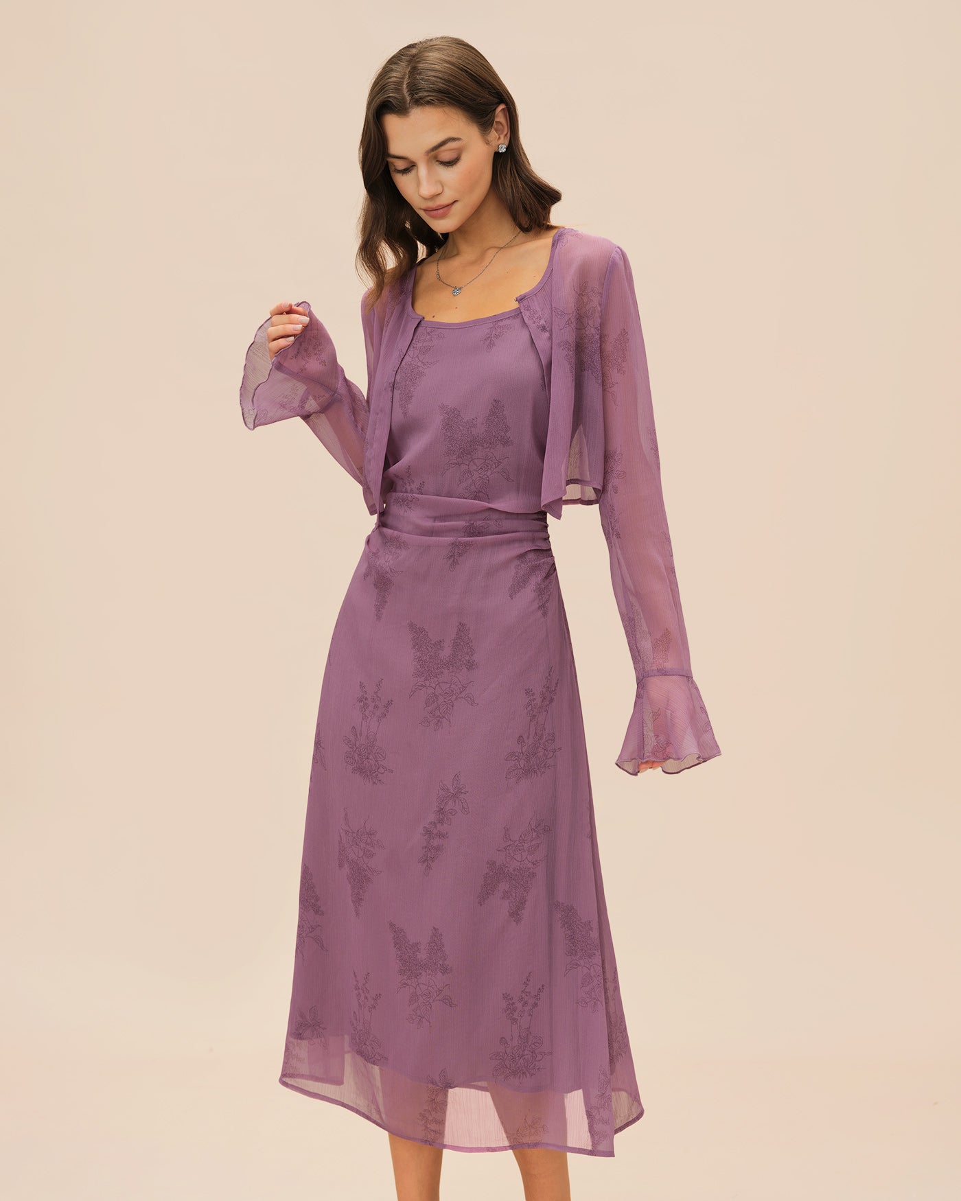 Women's Woven Polyester Midi Dress Dresses - RIHOAS