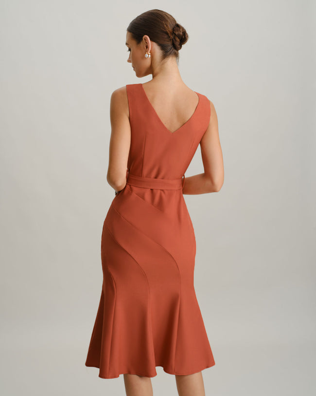 Women's Woven Polyester Midi Dress Dresses - RIHOAS