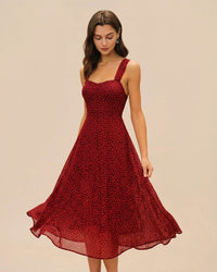 Women's Woven Polyester Midi Dress Dresses - RIHOAS