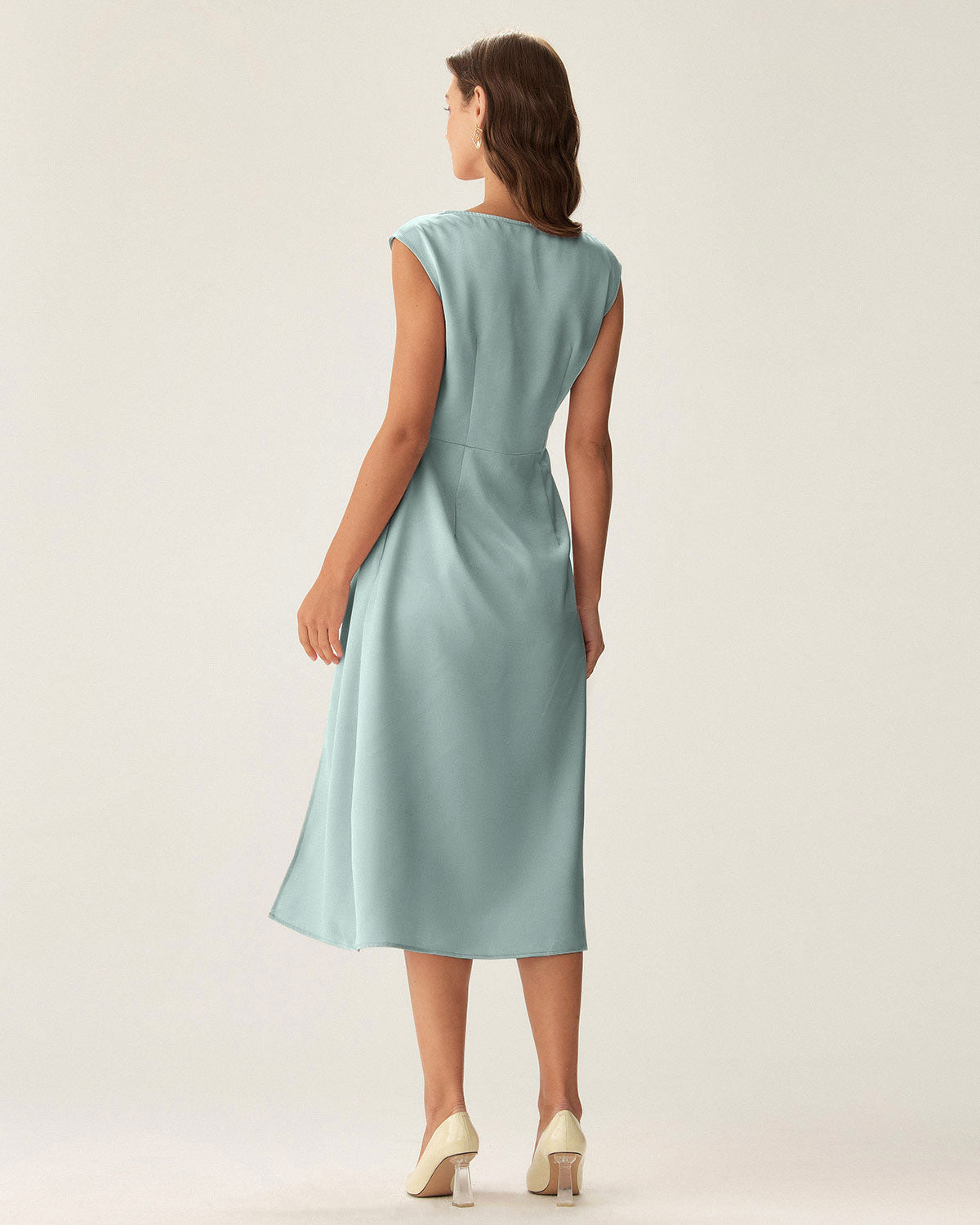 Women's Woven Polyester Midi Dress Dresses - RIHOAS