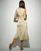 Women's Woven Polyester Midi Dress Dresses - RIHOAS