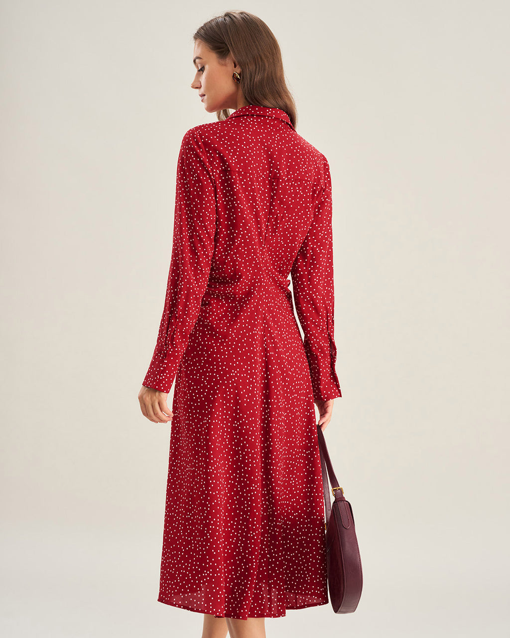 Women's Woven Polyester Midi Dress Dresses - RIHOAS