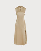 Women's Woven Polyester Midi Dress Dresses - RIHOAS
