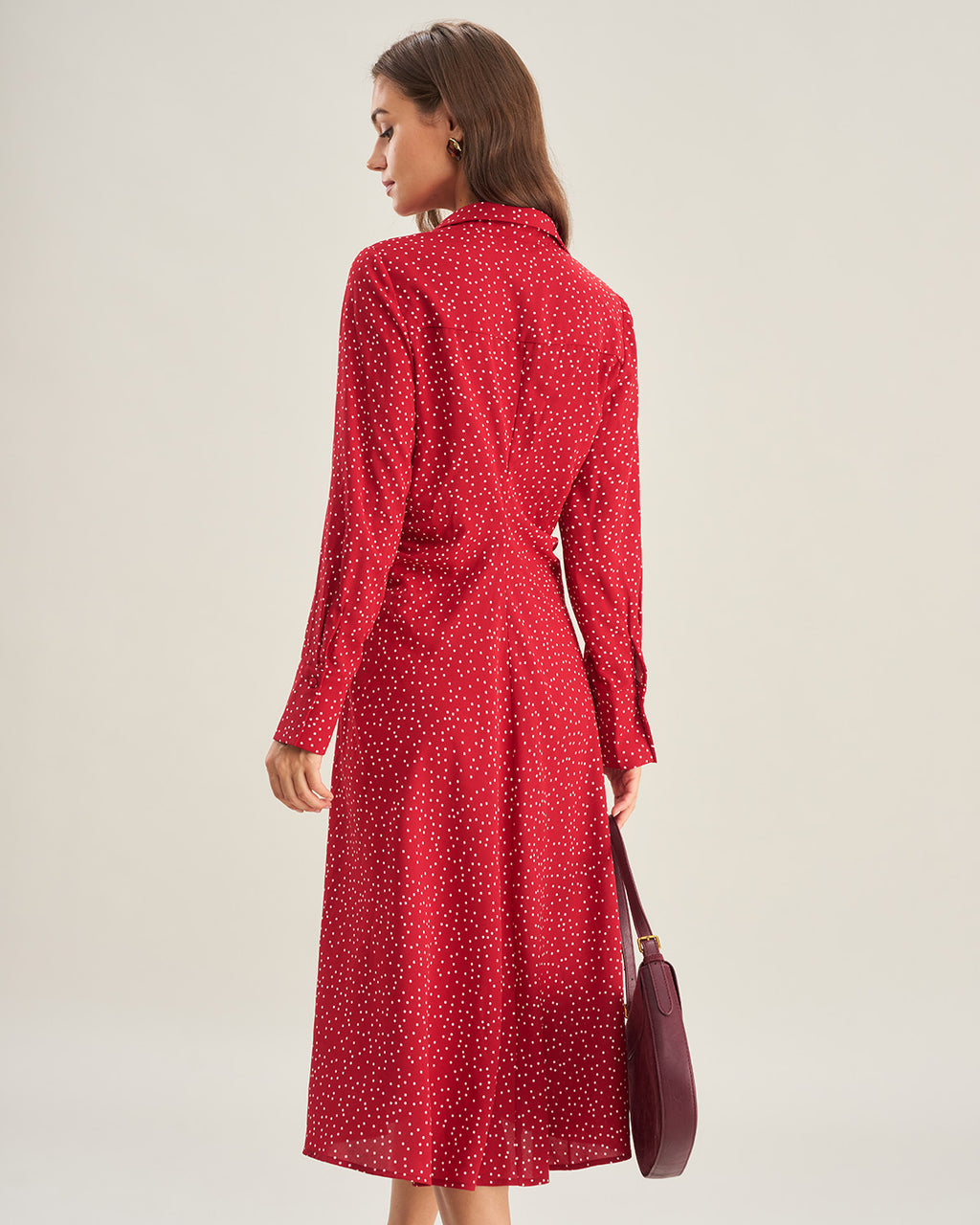 Women's Woven Polyester Midi Dress Dresses - RIHOAS