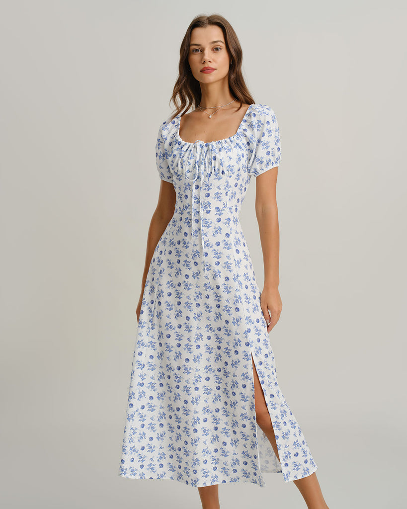 Women's Woven Polyester Midi Dress Dresses - RIHOAS