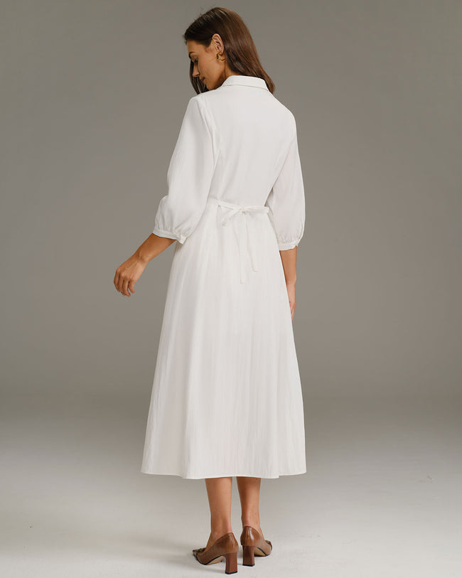 Women's Woven Polyester Midi Dress Dresses - RIHOAS