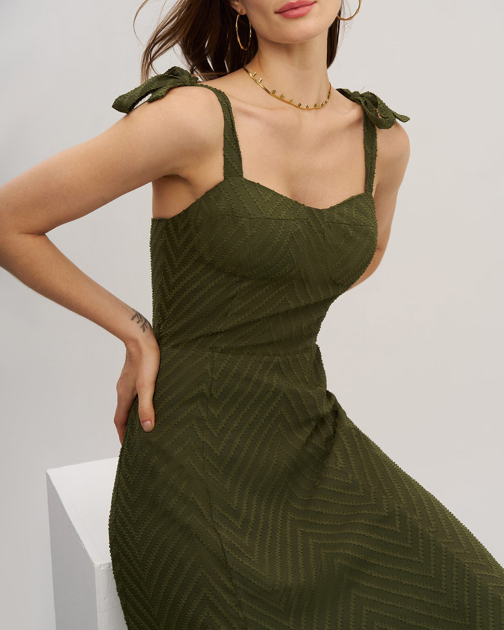 Women's Woven Polyester Midi Dress Dresses - RIHOAS