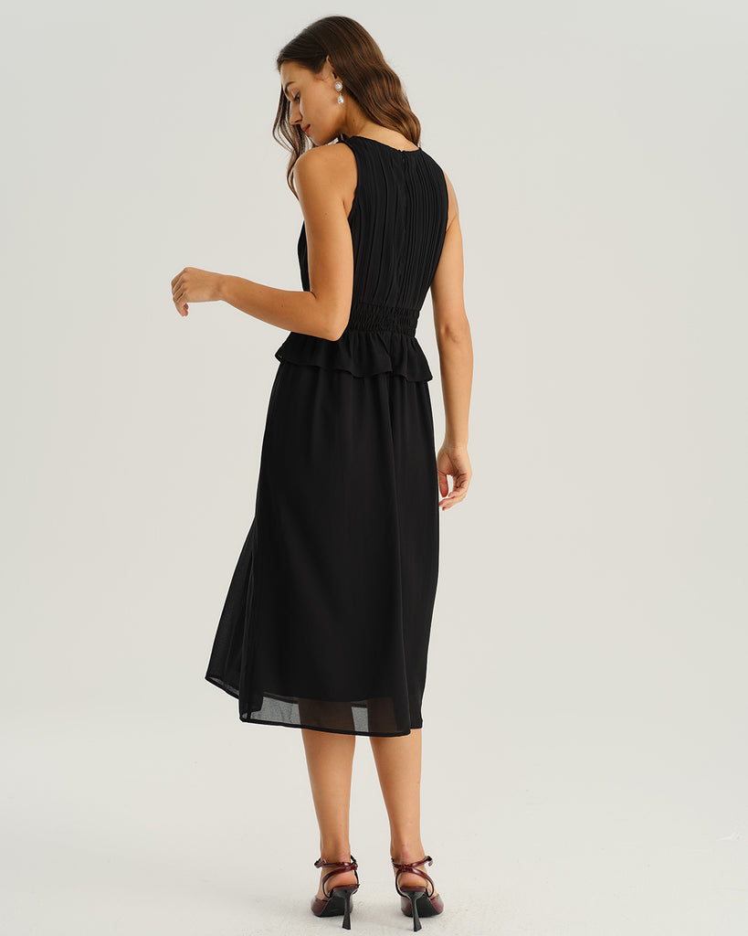 Women's Woven Polyester Midi Dress Dresses - RIHOAS