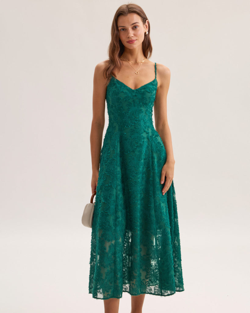Women's Woven Polyester Midi Dress Dresses - RIHOAS