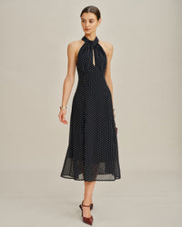 Women's Woven Polyester Midi Dress Dresses - RIHOAS