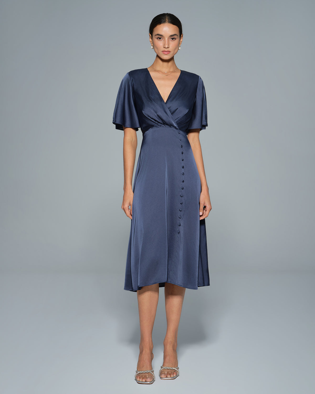 Women's Woven Polyester Midi Dress Dresses - RIHOAS