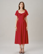 Women's Woven Polyester Midi Dress Dresses - RIHOAS