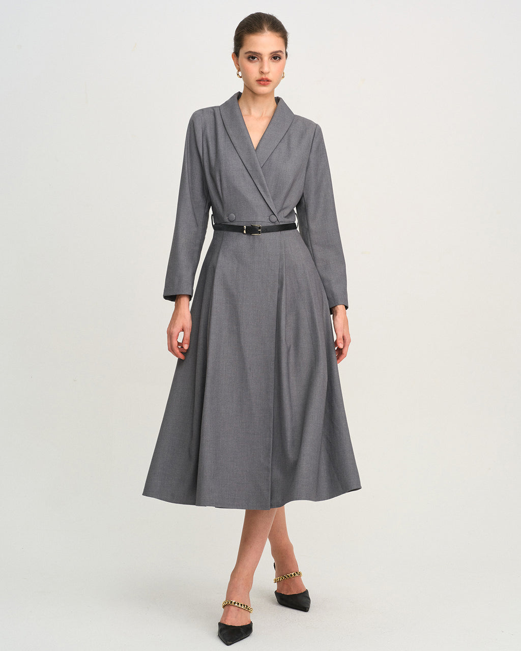 Women's Woven Polyester Midi Dress Dresses - RIHOAS