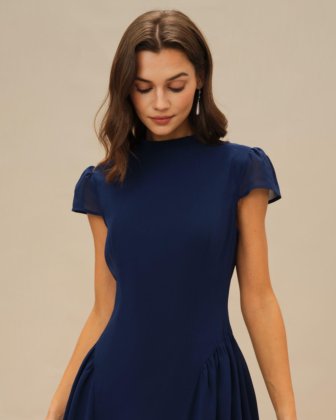 Blue Puffed Sleeve Midi Dress & Reviews - Blue - Dresses | RIHOAS Blue Puffed Sleeve Midi Dress & Reviews - Blue - Dresses | RIHOAS