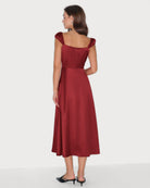 Women's Woven Polyester Midi Dress Dresses - RIHOAS
