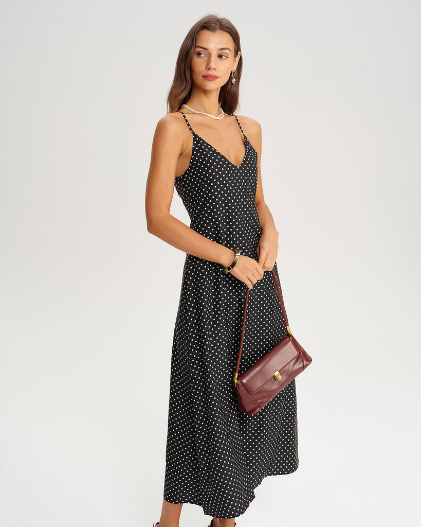 Women's Woven Polyester Midi Dress Dresses - RIHOAS