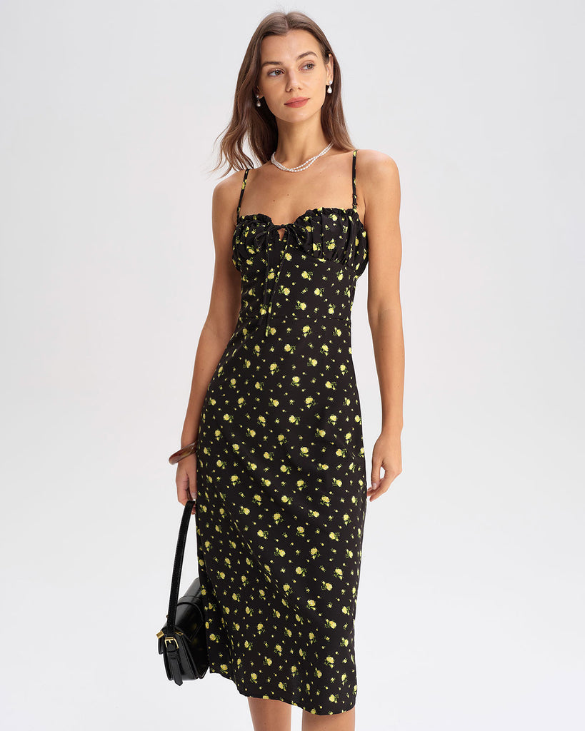 Women's Woven Polyester Midi Dress Dresses - RIHOAS