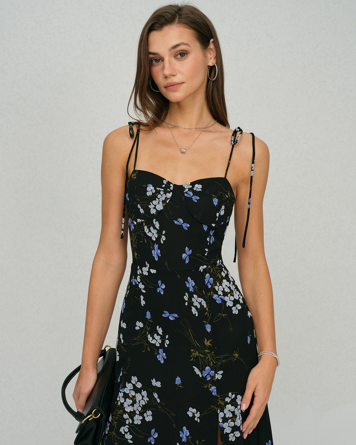 Women's Woven Polyester Midi Dress Dresses - RIHOAS