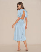 Women's Woven Polyester Midi Dress Dresses - RIHOAS