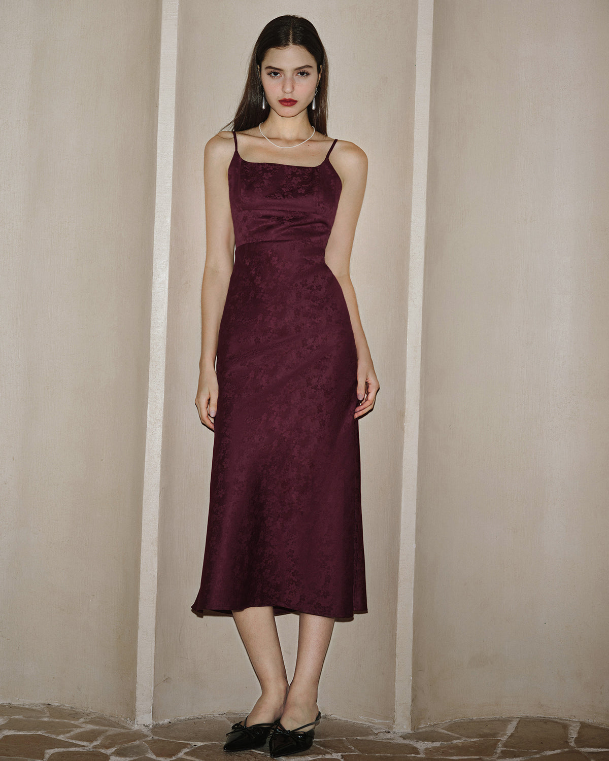 Women's Woven Polyester Midi Dress Dresses - RIHOAS