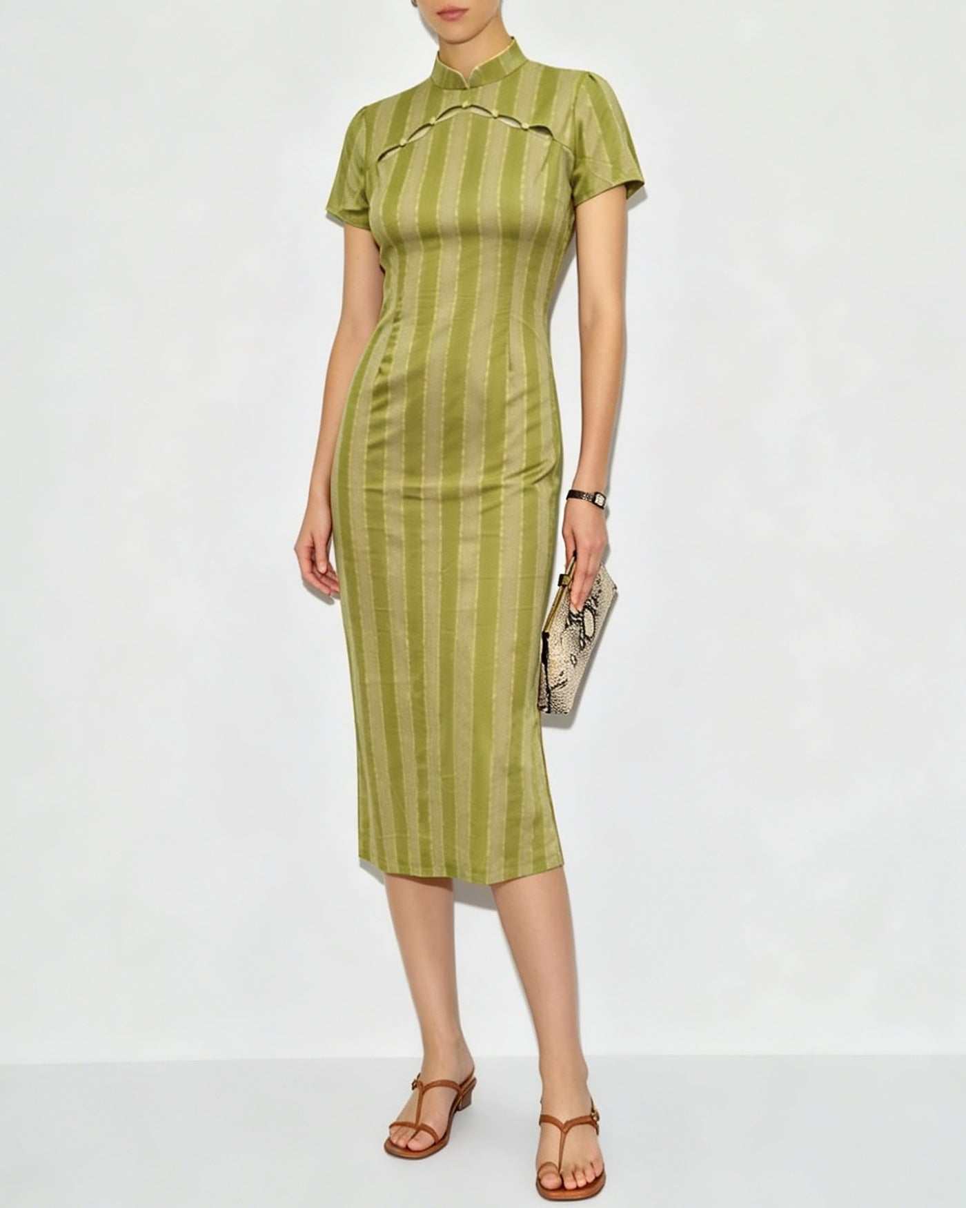 Women's Woven Polyester Midi Dress Dresses - RIHOAS