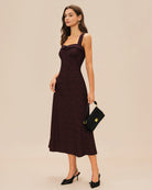 Women's Woven Polyester Midi Dress Dresses - RIHOAS