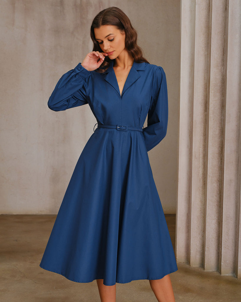 Women's Woven Polyester Midi Dress Dresses - RIHOAS
