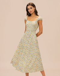 Women's Woven Polyester Midi Dress Dresses - RIHOAS