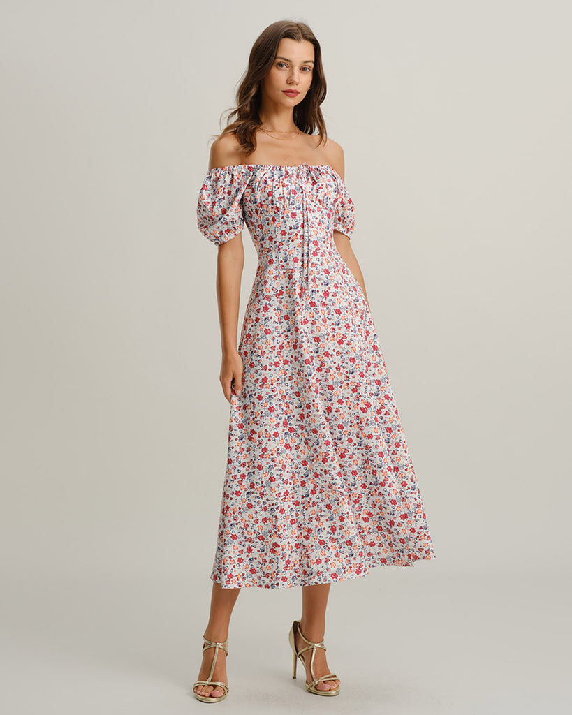 Women's Woven Polyester Midi Dress Dresses - RIHOAS