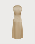 Women's Woven Polyester Midi Dress Dresses - RIHOAS