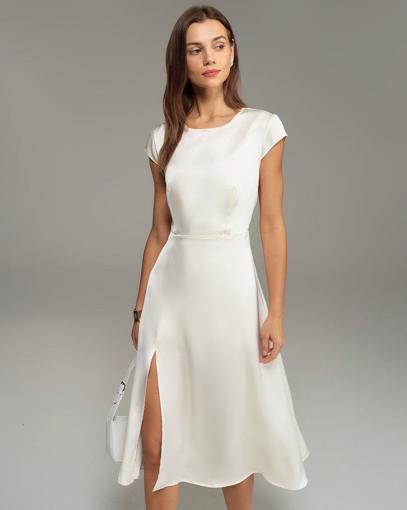 Women's Woven Polyester Midi Dress Dresses - RIHOAS