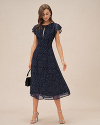Women's Woven Polyester Midi Dress Dresses - RIHOAS