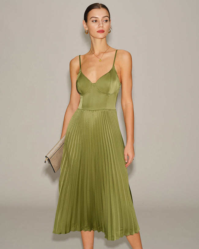 Women's Woven Polyester Midi Dress Dresses - RIHOAS